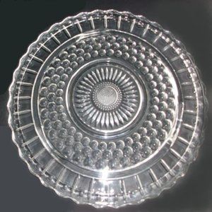 Vintage Federal Glass Co Mid Century 50s Glass Bubble Patterned Cake Plate